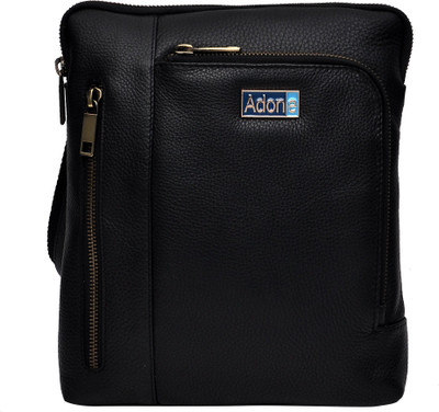 

Adone Men & Women Formal Black Genuine Leather Sling Bag