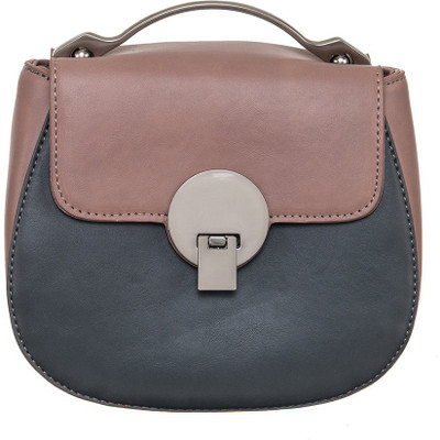 

Peaubella Girls Casual Grey, Brown Leatherette Sling Bag, Brown;grey