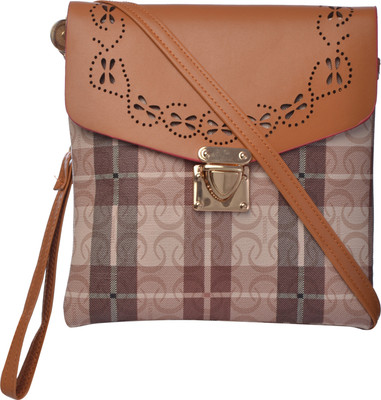 

Exotique Women Casual Brown PU Sling Bag
