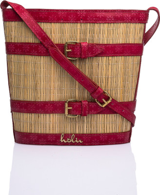 

Holii Women Casual Pink Genuine Leather Sling Bag