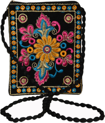 

Vedic Deals Girls Evening/Party Black Canvas Sling Bag