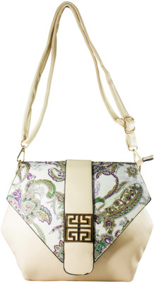

Heels & Handles Women Casual Beige PU Sling Bag