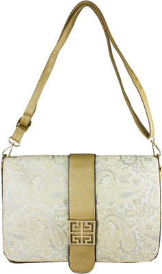 

Heels & Handles Women Casual Gold Leatherette, PU Sling Bag