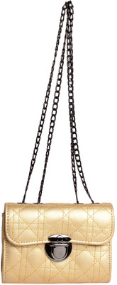 

Reedra Women Evening/Party Gold PU Sling Bag