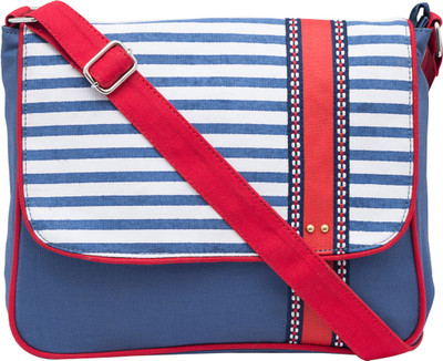 

Pickpocket Women Casual Blue Canvas Sling Bag