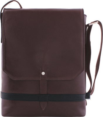 

Hidesign Men Formal Brown, Black Genuine Leather Sling Bag, Black;brown