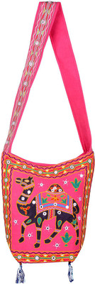 

Rajrang Women Casual Black, Pink, Yellow Cotton Sling Bag