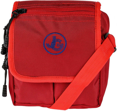 

JG Shoppe Men Red Polyester Sling Bag