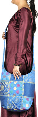 

Lal Haveli Women Casual Blue Silk Sling Bag