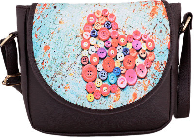 

The G Street Women Casual Brown Leatherette Sling Bag