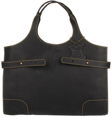 

pingooz Women Casual Black Genuine Leather Hand-held Bag