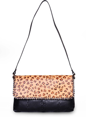 

Brune Girls Casual Black Genuine Leather Sling Bag