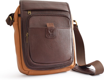 

Ochre Men Casual Brown Leatherette Sling Bag