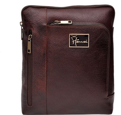 

Hawai Men & Women Formal Brown Genuine Leather Sling Bag