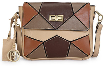 

Phive Rivers Women Casual Beige Genuine Leather Sling Bag