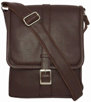 Chimera Leather Men & Women Casual Brown Leatherette Sling Bag