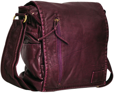 

Hawai Men & Women Casual Purple PU Sling Bag