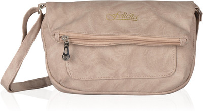 

Felicita Women Casual Beige PU Sling Bag