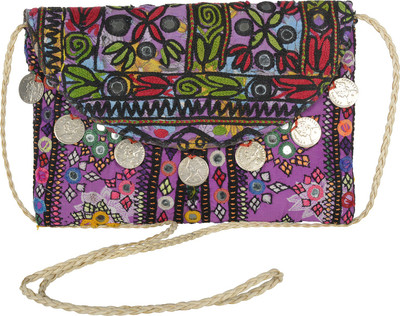 

Jewel Fab Art Women Casual Purple Cotton Sling Bag
