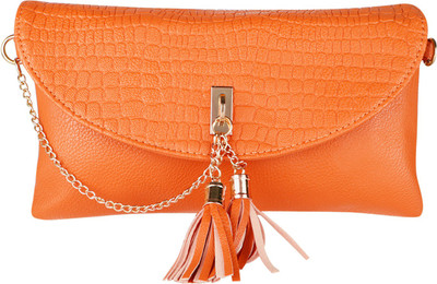 

Lino Perros Women Casual Orange Leatherette Sling Bag