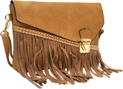 

Hawai Women Evening/Party Brown PU Sling Bag
