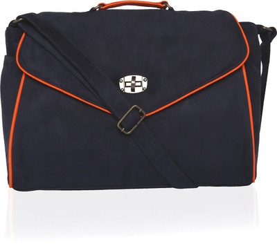 

Lost & Found Women Casual Blue Velvet Satchel
