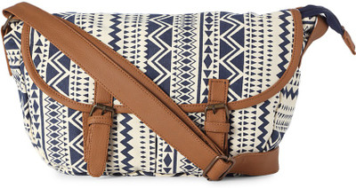 People Women Casual Blue Genuine Leather Sling Bag