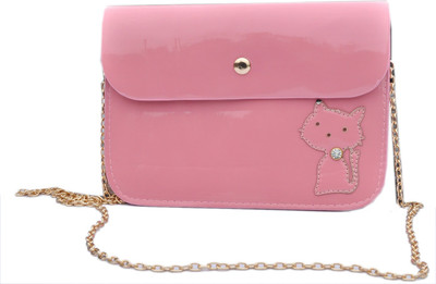 

Urban Street Women Evening/Party Pink Genuine Leather Sling Bag