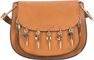

Crawler Girls Casual Brown Leatherette Sling Bag