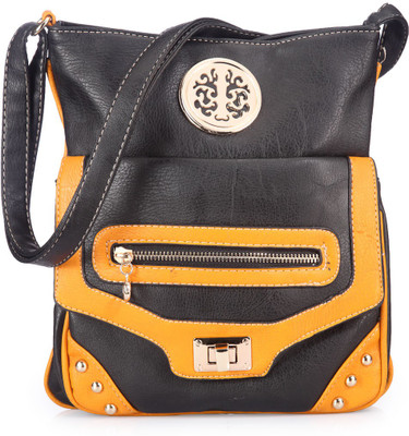 

Frosty Fashion Women Casual Black, Yellow PU Sling Bag