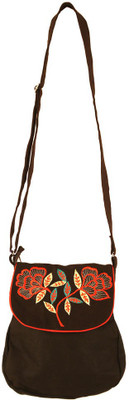 

Bag Factory Girls Casual Black, Gold Canvas Sling Bag