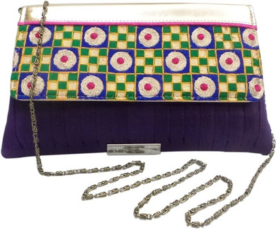 

Bhamini Women Evening/Party Purple Silk Sling Bag