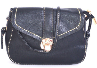 

Frosty Fashion Women Casual Black PU Sling Bag