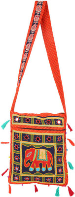 

Rajrang Women Casual Orange Cotton Sling Bag