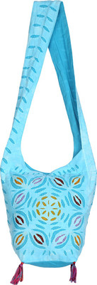 Rajrang Women Casual Blue, Brown Cotton Sling Bag