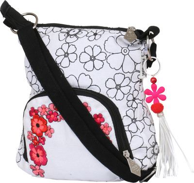 

Pickpocket Women Casual White Canvas Sling Bag