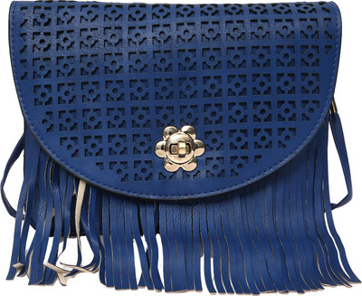 

Hawai Women Evening/Party Blue PU Sling Bag