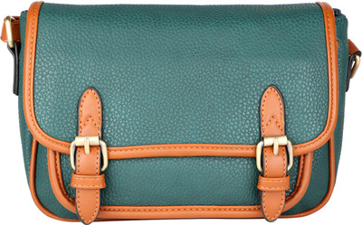 

Lino Perros Women Green Leatherette Sling Bag