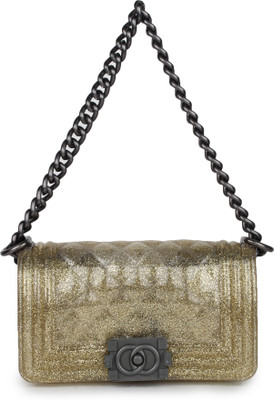 

Amatra Women Evening/Party Gold Silicon Sling Bag