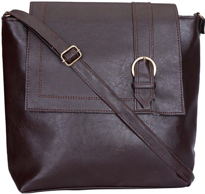 

MAEVA Women Casual Maroon Rexine Sling Bag