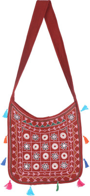

Rajrang Women Casual Maroon Cotton Sling Bag