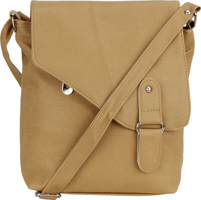 

Pink Rose Men & Women Casual Brown PU Sling Bag