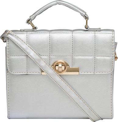 

Satchel Bags Women Silver PU Sling Bag