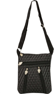 

Glitters Girls Casual Black Rexine Sling Bag