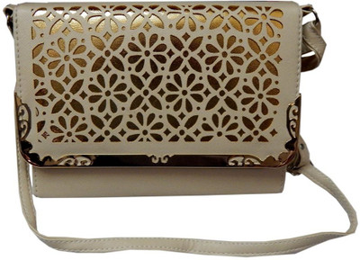 

Navaksha Women White PU Sling Bag