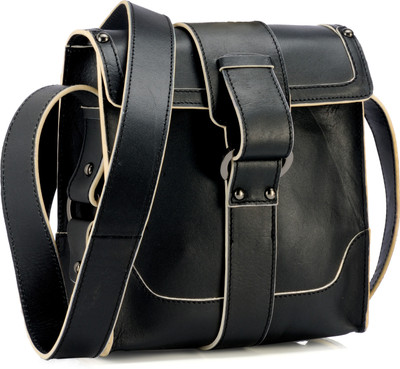

Phive Rivers Women Casual Black Genuine Leather Sling Bag
