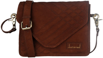

Justanned Women Formal Brown Genuine Leather Sling Bag