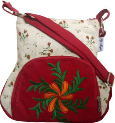 

Fly Angels Women Casual White Canvas Sling Bag