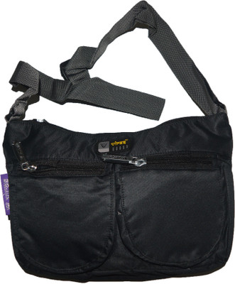 

Viras Girls Casual Black PU Sling Bag
