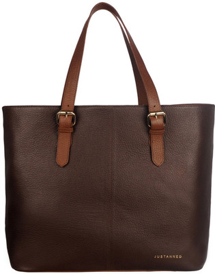 

Justanned Women Formal Brown Genuine Leather Tote